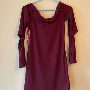 Hot Kiss Elbow Cut Out Off Shoulder Dress Size L